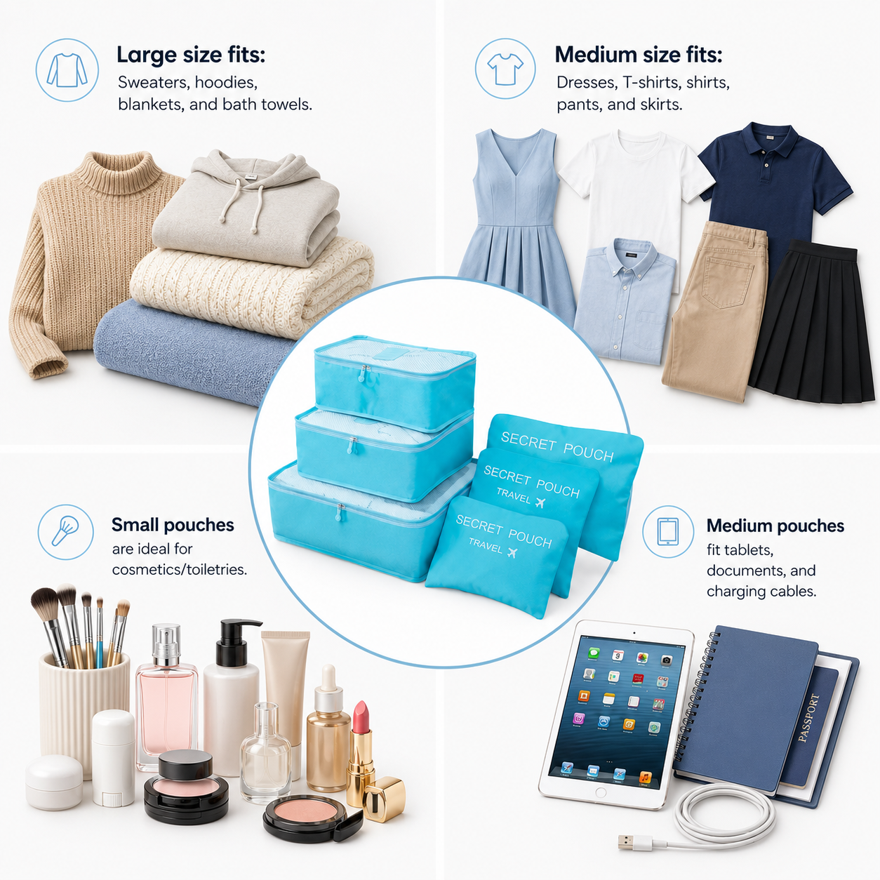 Packsy™ 6-Piece Packing Cube Set